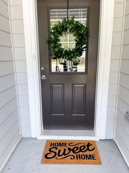 Simple front door styling with this pretty wreath perfect for summer and I’ve had one of these home sweet home doormats in my last three homes. I just love it so much! 

#LTKFind #LTKhome #LTKunder50
