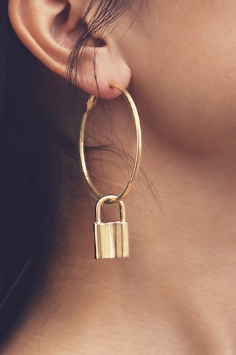 Golden Lock Hoops | The Styled Collection