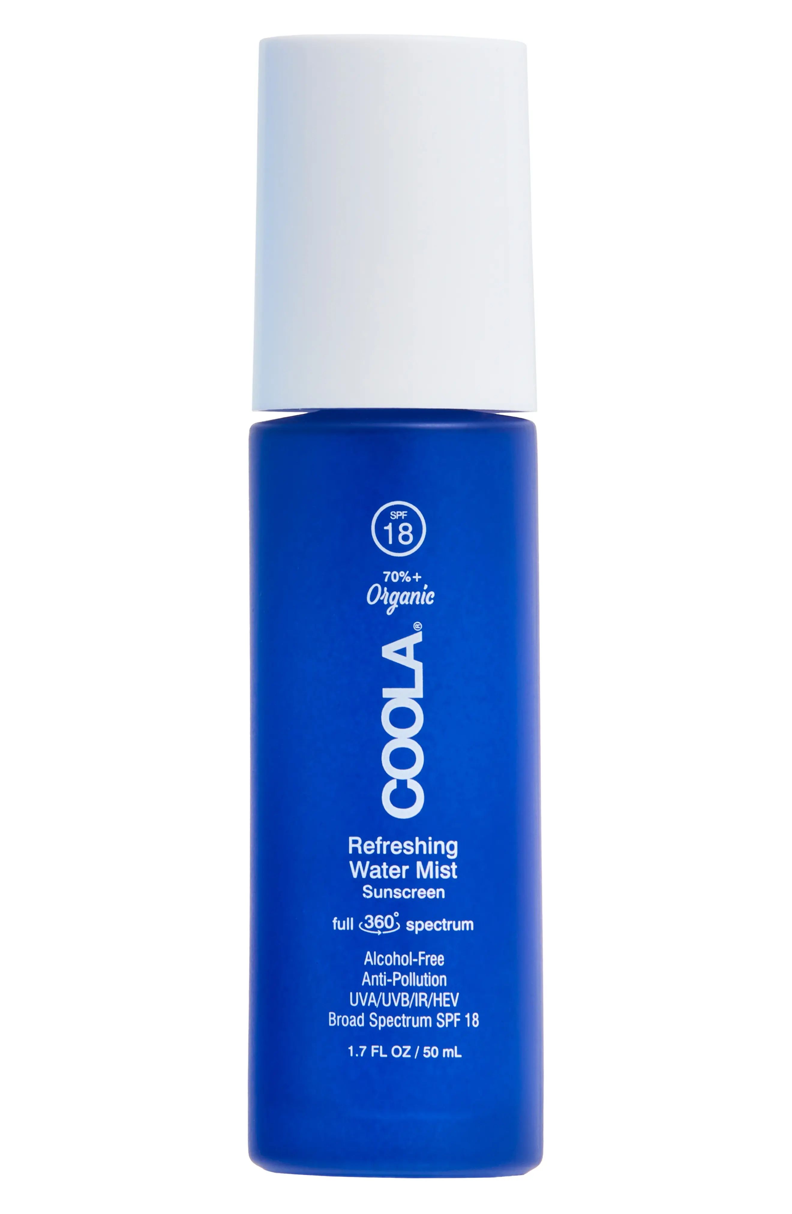 COOLA(R) Suncare Refreshing Water Mist SPF 18 Sunscreen at Nordstrom, Size 0.85 Oz | Nordstrom