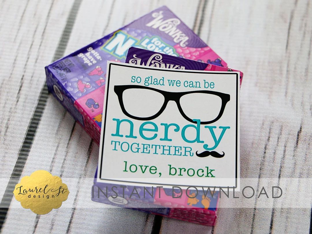 Valentine Printable  so Glad We Can Be NERDY Together  - Etsy | Etsy (US)