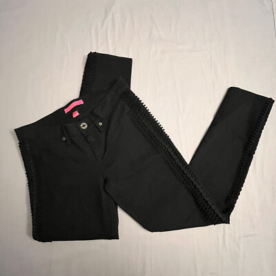 Lilly Pulitzer South Ocean Skinny Onyx Black Jeans 4 Pants Embellished 30x28.5 | eBay US
