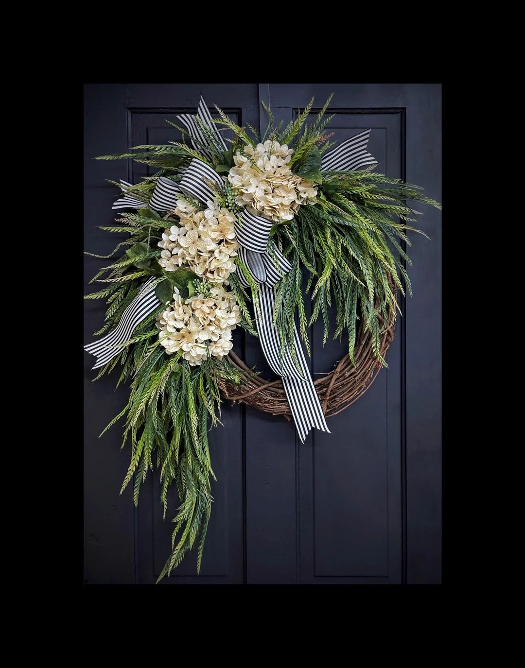 Summer Wreath, Farmhouse Wreaths, Hydrangea Wreath, Front Door Wreaths, Farmhouse Decor, Housewar... | Etsy (US)