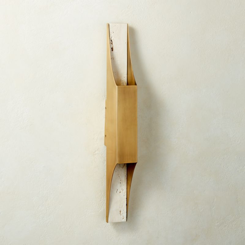 Croydon Travertine Sconce + Reviews | CB2 | CB2