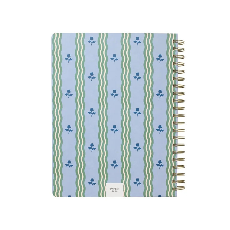 Papier To Go, College Ruled, Lined Notebook, Spiral, Hardcover, B5 Size - 7.1x 10", Stripe and Fl... | Walmart (US)