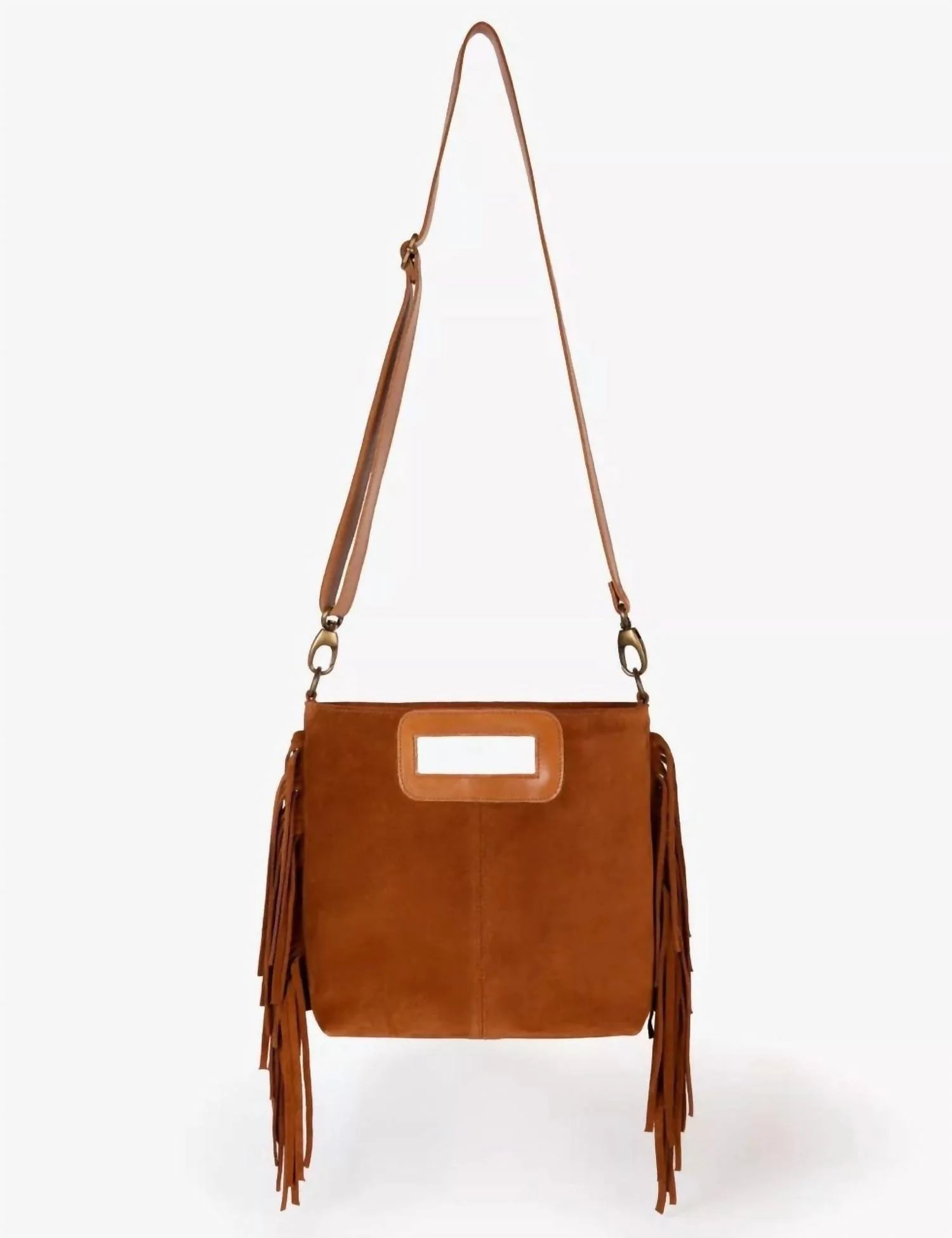 Women's Fringe Handy Suede Bag In Brown | Shop Simon