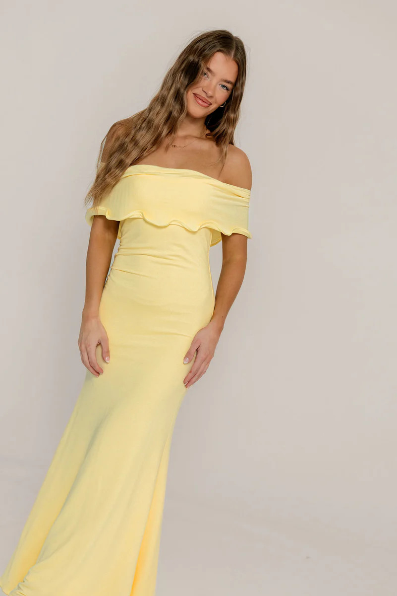 Tommie Maxi Dress in Butter Yellow - Bump Friendly (Size Up for Bump) | Worth Collective