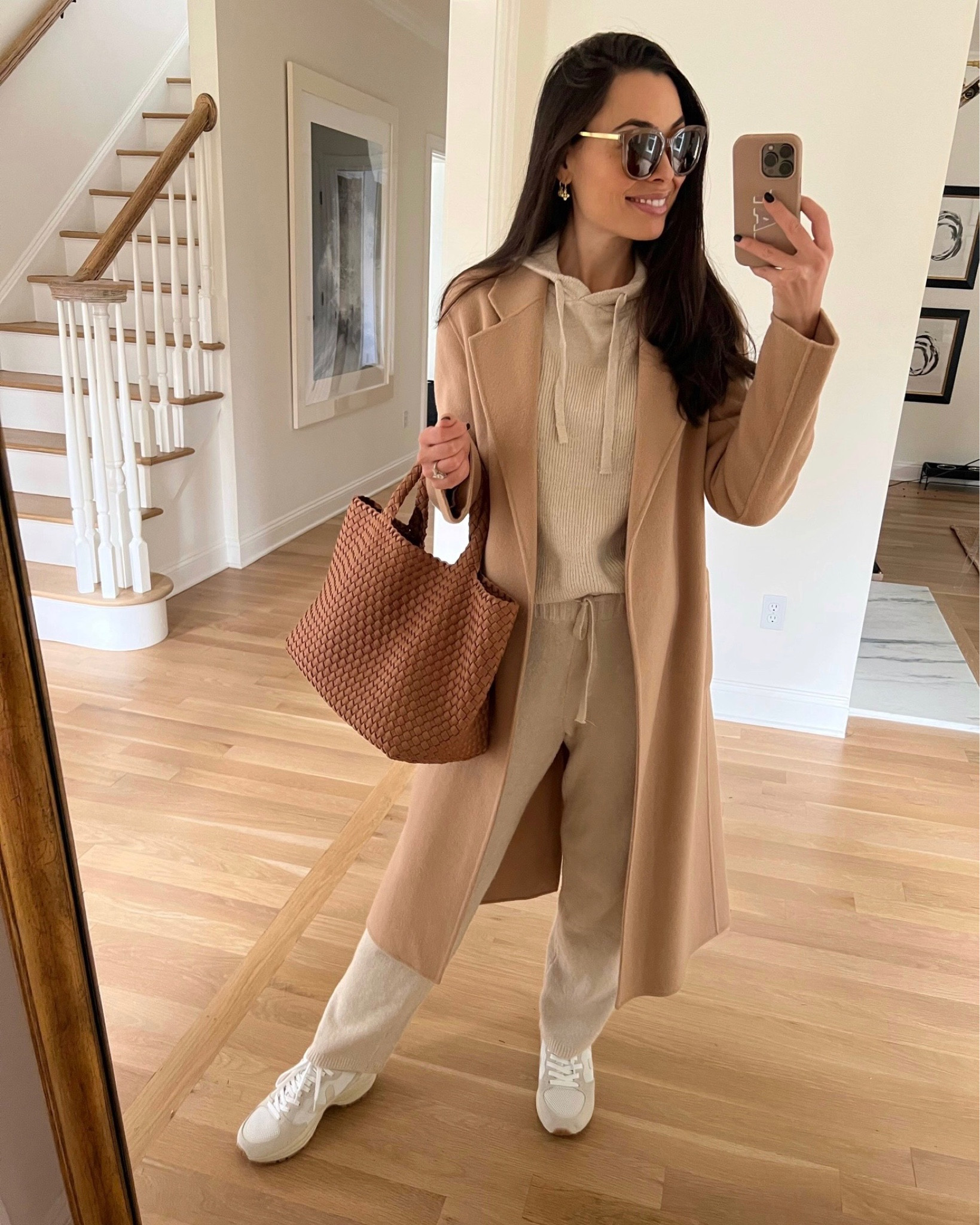 Kat Jamieson of With Love From Kat shares a fall outfit with a sold out Gerard Darrel camel coat (similars linked below!) Knit set, tote bag, wool coat, sneakers.

#LTKSeasonal #LTKunder100