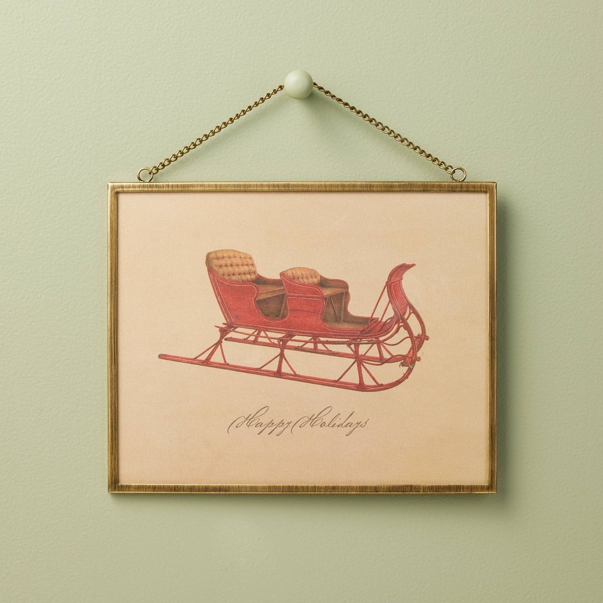 8"x10" Vintage Christmas Sleigh Framed Wall Art - Hearth & Hand™ with Magnolia | Target