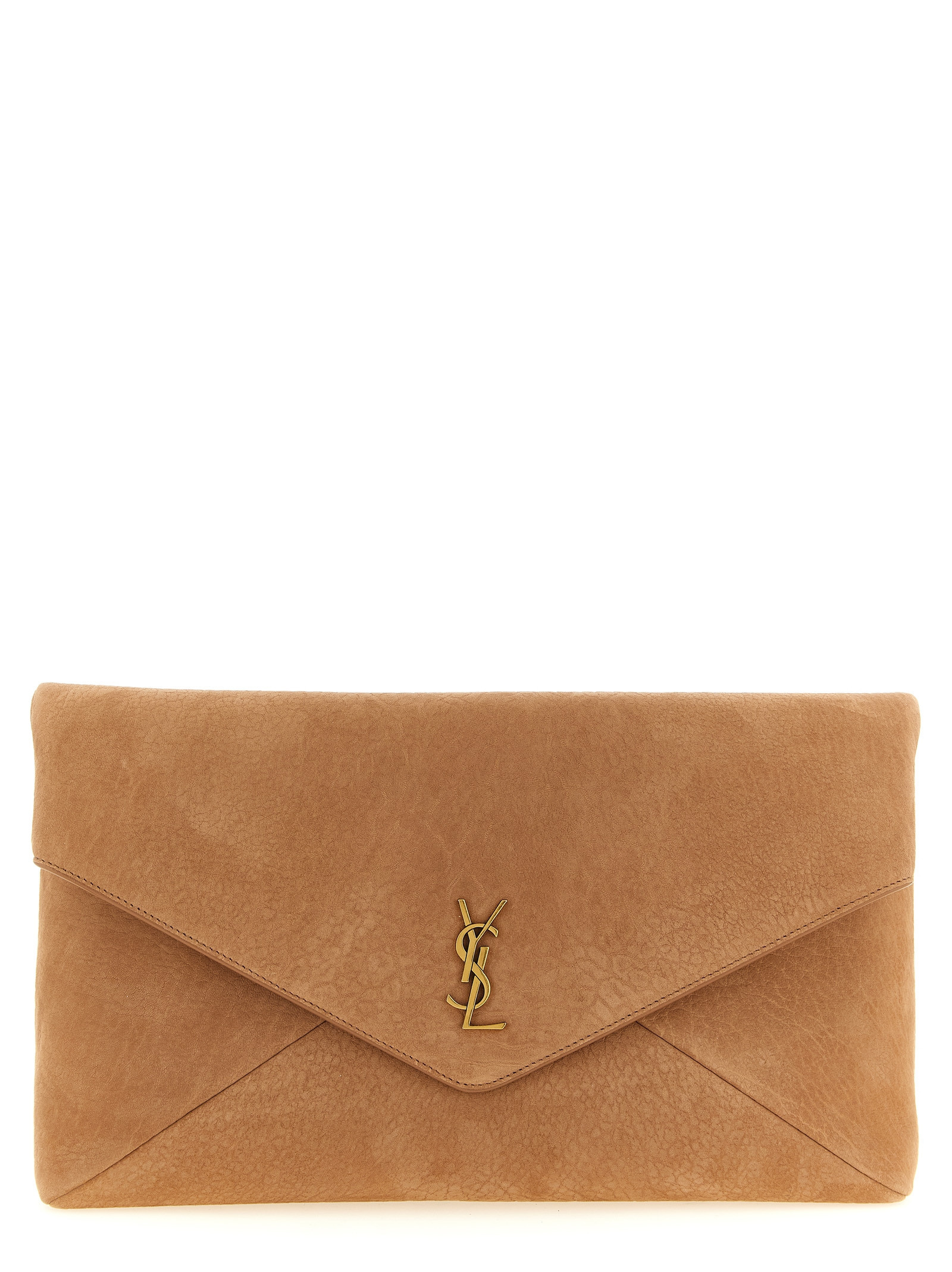 Saint Laurent Envelope maxi clutch Brown Lamb Leather (ovis Aries) - Women | Italist.com US