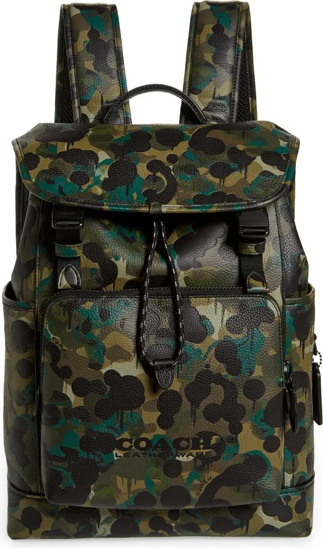 COACH League Camo Print Leather Backpack | Nordstrom | Nordstrom