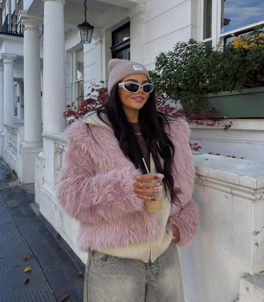 Layering winter outfit - pink fur jacket - grey jeans 

#LTKuk #LTKwinter #LTKstyletip