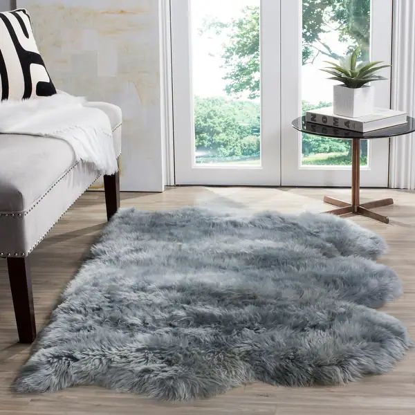 SAFAVIEH Handmade Natural Sheepskin Leanca 3.4-inch Thick Rug - On Sale - Overstock - 20602775 | Bed Bath & Beyond