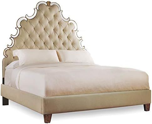 Hooker Furniture Bedroom Sanctuary Fabric Tufted King Bed in Bling and Natural | Amazon (US)