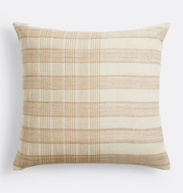 Plaid Striped Silk Pillow Cover | Rejuvenation