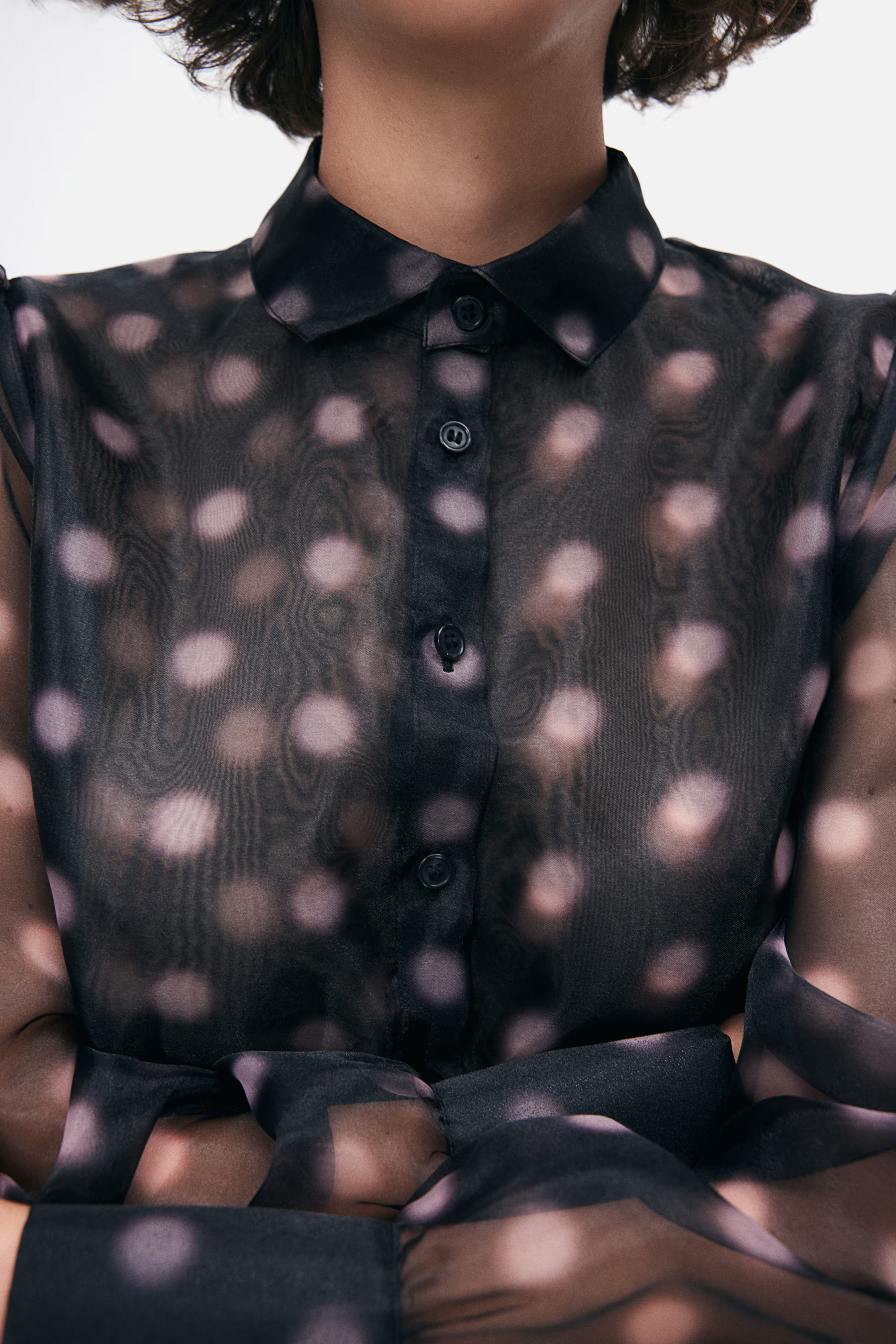 Puff-Sleeved Organza Shirt | H&M (US + CA)