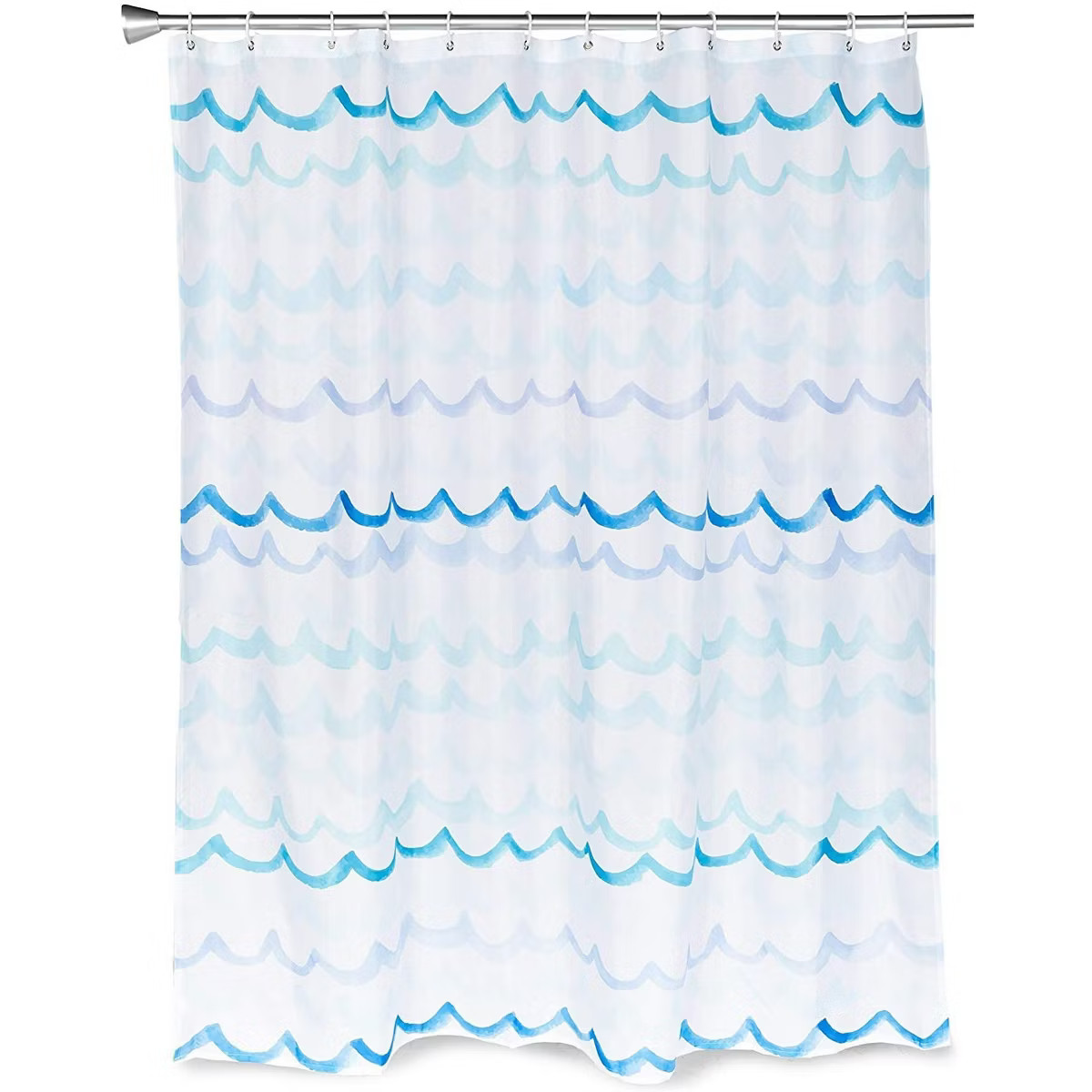Okuna Outpost Blue Waves Bath Shower Curtain Set Polyester with 12 Hooks for Nautical Beach Bathr... | Target
