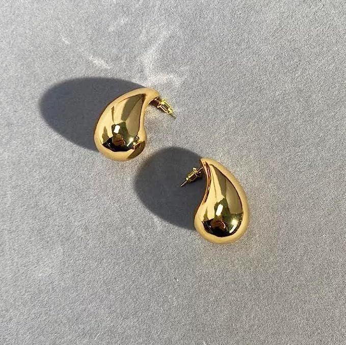 Tear Drop Silver Gold Trending Oversized Statement Style Earrings | Amazon (US)