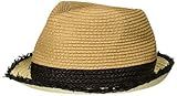 Steve Madden Women's Colorblocked Fine Paper Braid Fedora, Natural, One Size | Amazon (US)