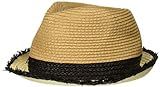 Steve Madden Women's Colorblocked Fine Paper Braid Fedora, Natural, One Size | Amazon (US)