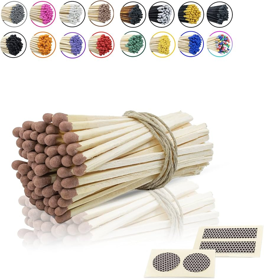 3” Inch Long Wooden Refill Matchsticks with Strike Stickers - Safety Matches Wholesale Bulk Loo... | Amazon (US)