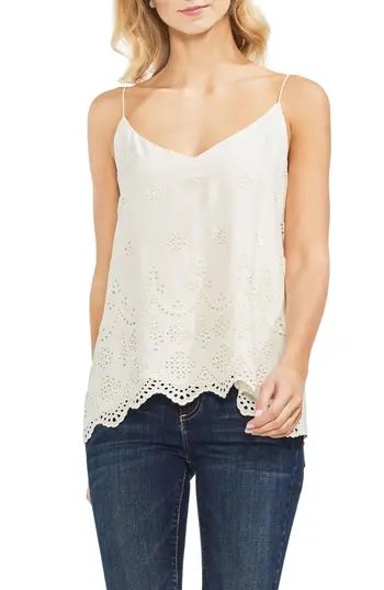 Women's Vince Camuto Eyelet Tie Back Cami, Size XX-Small - White | Nordstrom