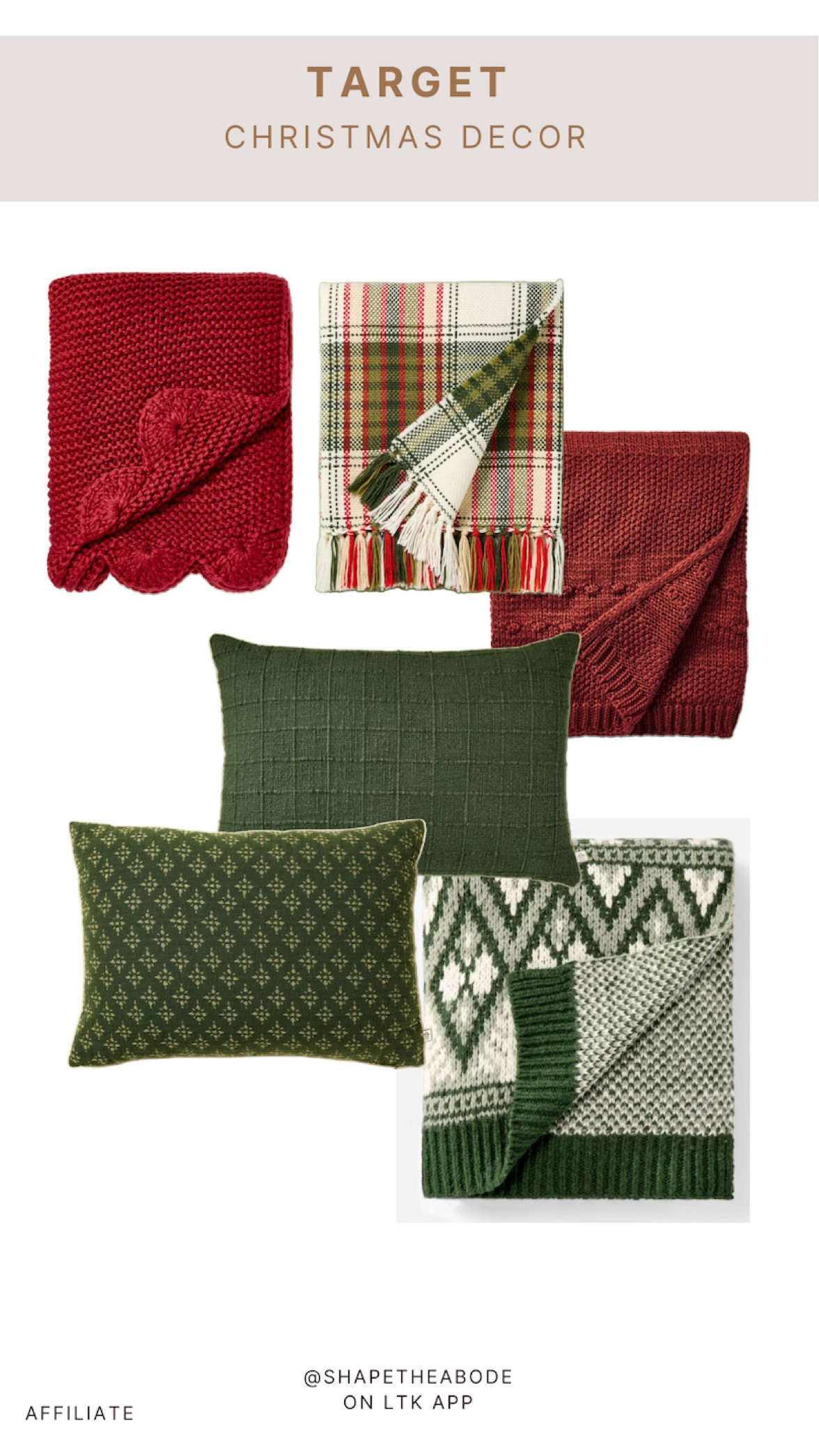 Target Christmas holiday decor finds

#throwblankets
#throwpillows
#christmaspillows
#christmasthrowblankets

#LTKSeasonal #LTKHoliday #LTKHome