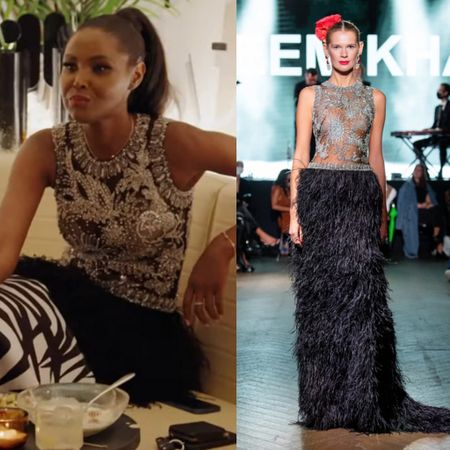 Ubah Hassan’s Crystal Embellished Feather Dress is by Naeem Khan // Shop Similar 