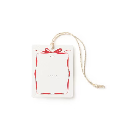 Minted 12ct Ribbon Frame Gift Tags Red/White | Target