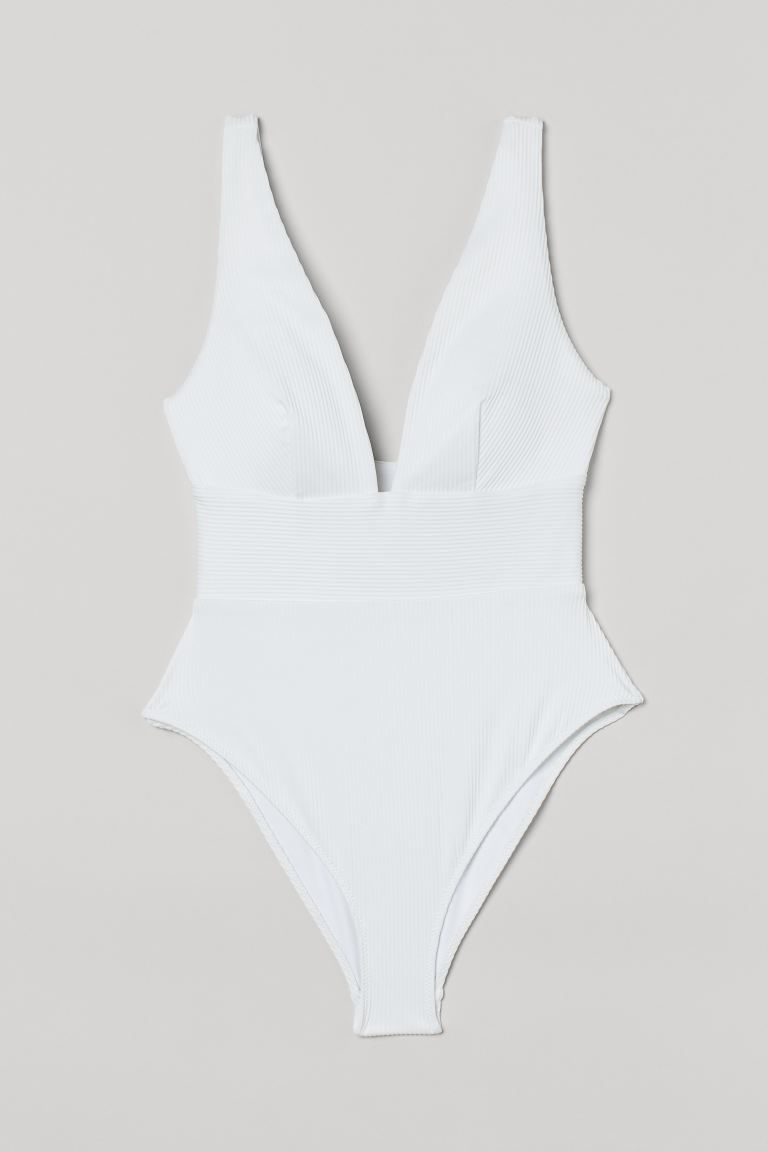 High leg ribbed swimsuit | H&M (UK, MY, IN, SG, PH, TW, HK)