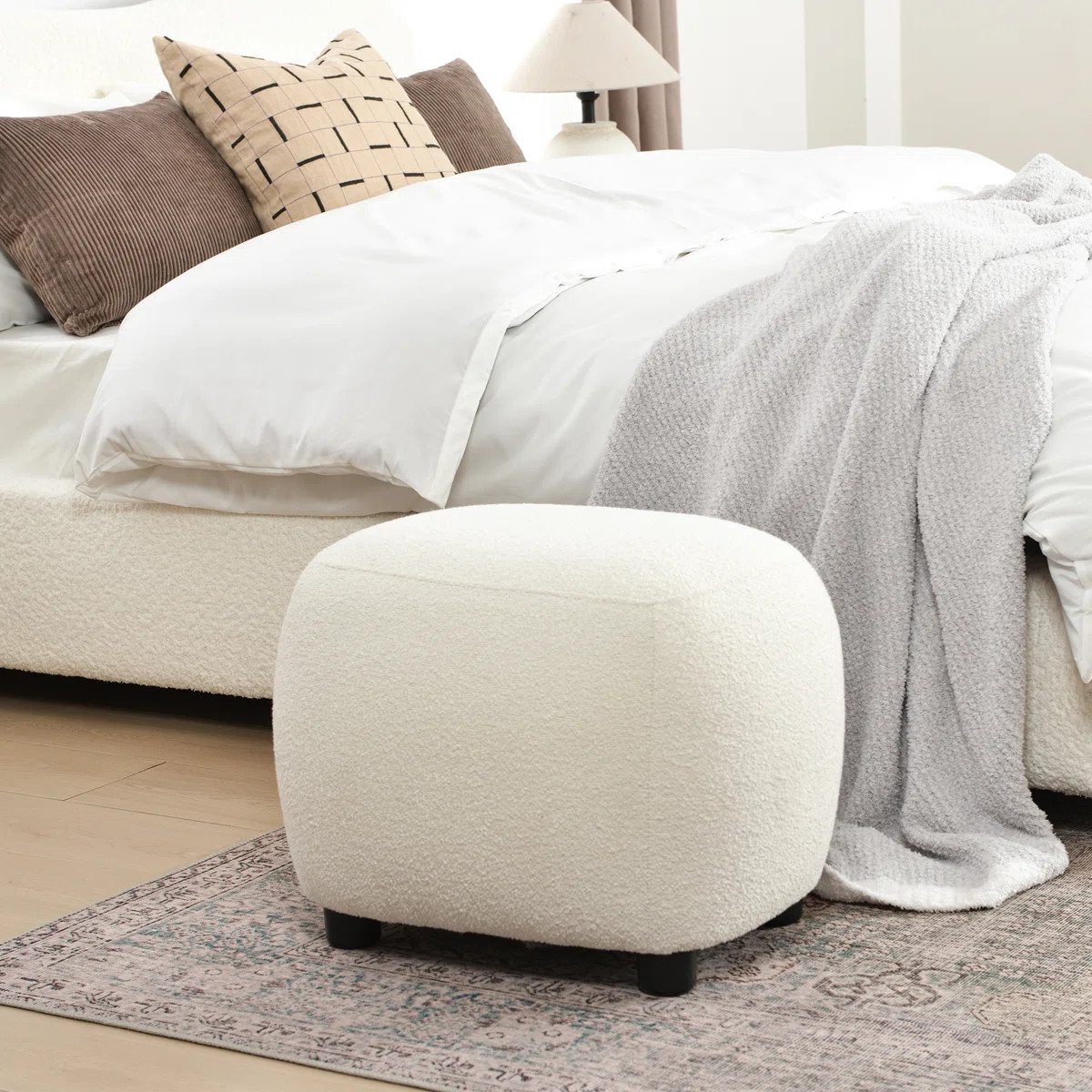 Overstreet 23" Wide Boucle Upholstered Ottoman | Wayfair North America