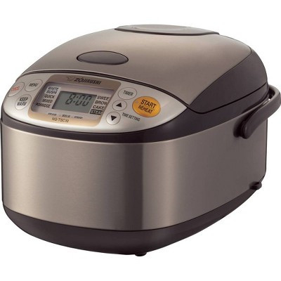 Zojirushi Micom 5.5-Cup Rice Cooker & Warmer with Steam Basket - Brown: Stainless Steel, 8 Settings, Automatic Keep Warm | Target