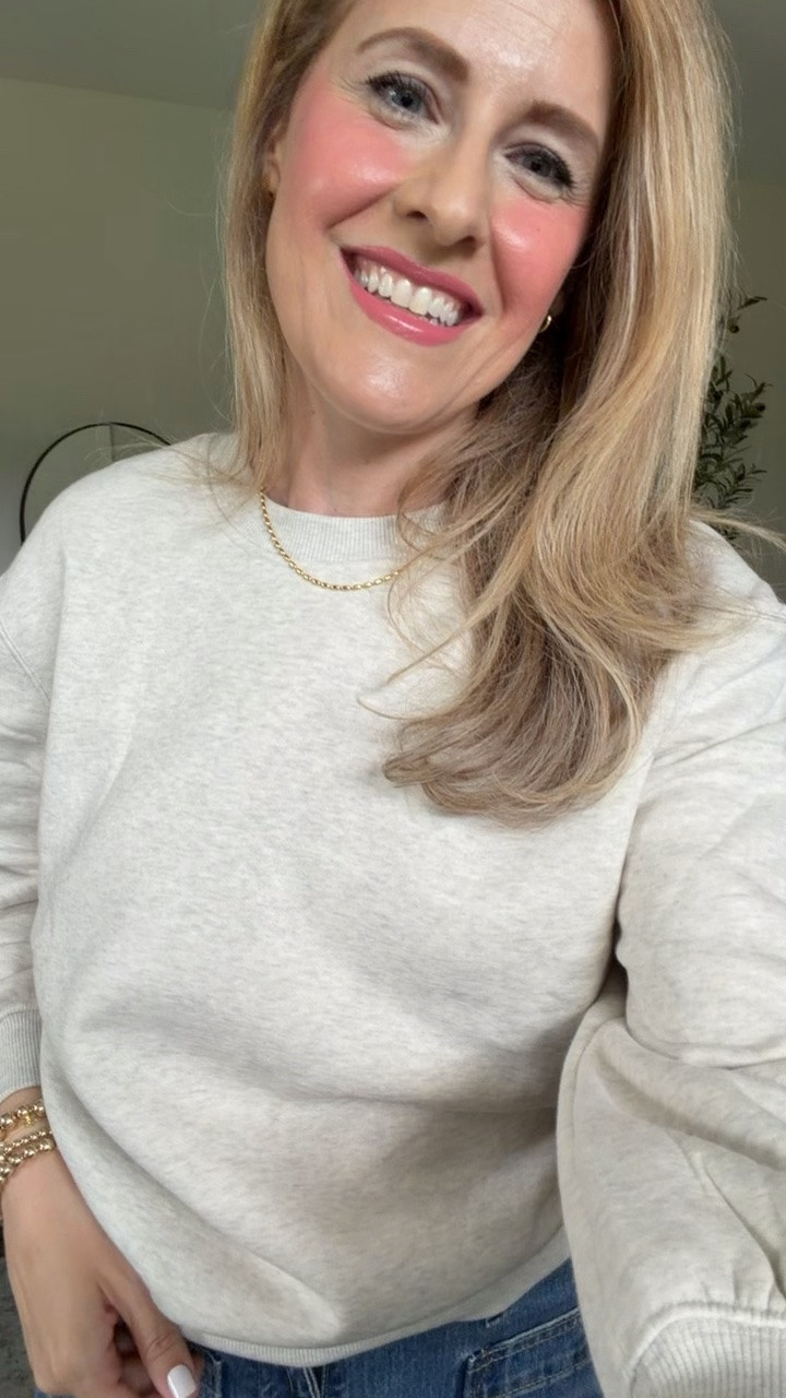 Walmart puff sleeve sweatshirts are coming, I found this in store - not online yet! I’m in the small. Thinking I might need a medium. Nice quality. #walmartfashion

#LTKOver40