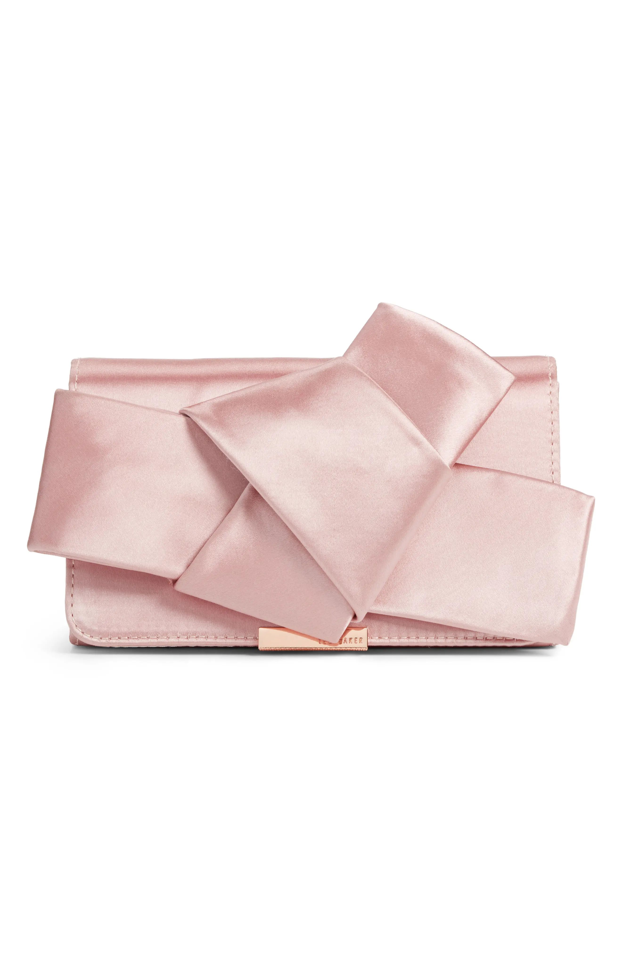 Fefee Satin Knotted Bow Clutch | Nordstrom