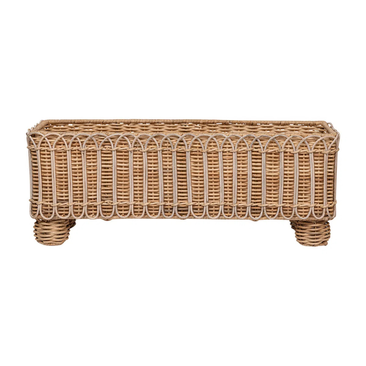 Provence Rattan Rectangular Planter - Whitewash | Wayfair North America