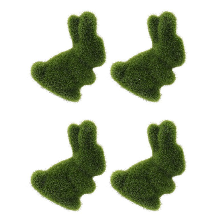 Tinksky 4pcs Easter Moss Bunny Figurine Artificial Flocked Rabbit Spring Festival Garden Yard Dec... | Walmart (US)