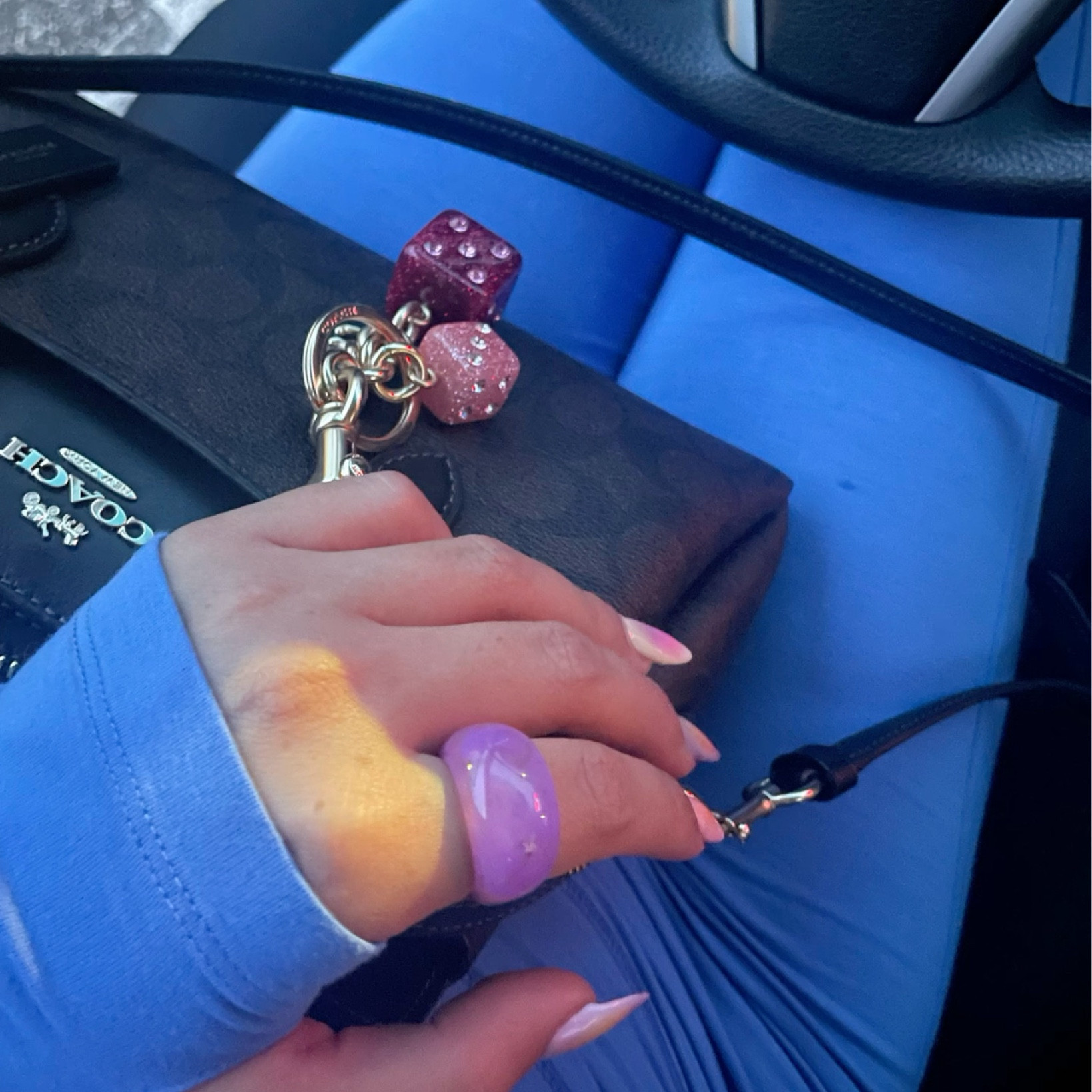 Just my I AM GIA Set, me, and my Coach Mini Darcie Carryall Bag in Signature Canvas. 💙👜