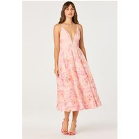 ASTR the Label | Janna Floral Plunge Midi Dress in Carnation pink fl | Size XL | ASTR The Label (US)
