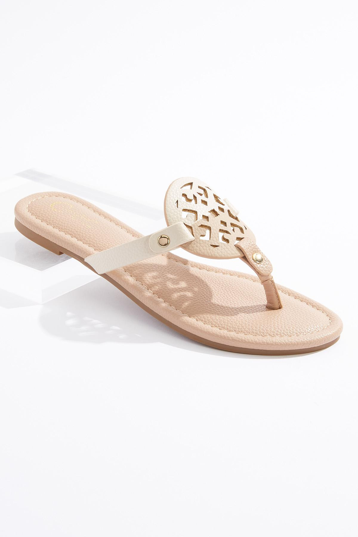 Colorblock Medallion Thong Sandals | Cato Fashions