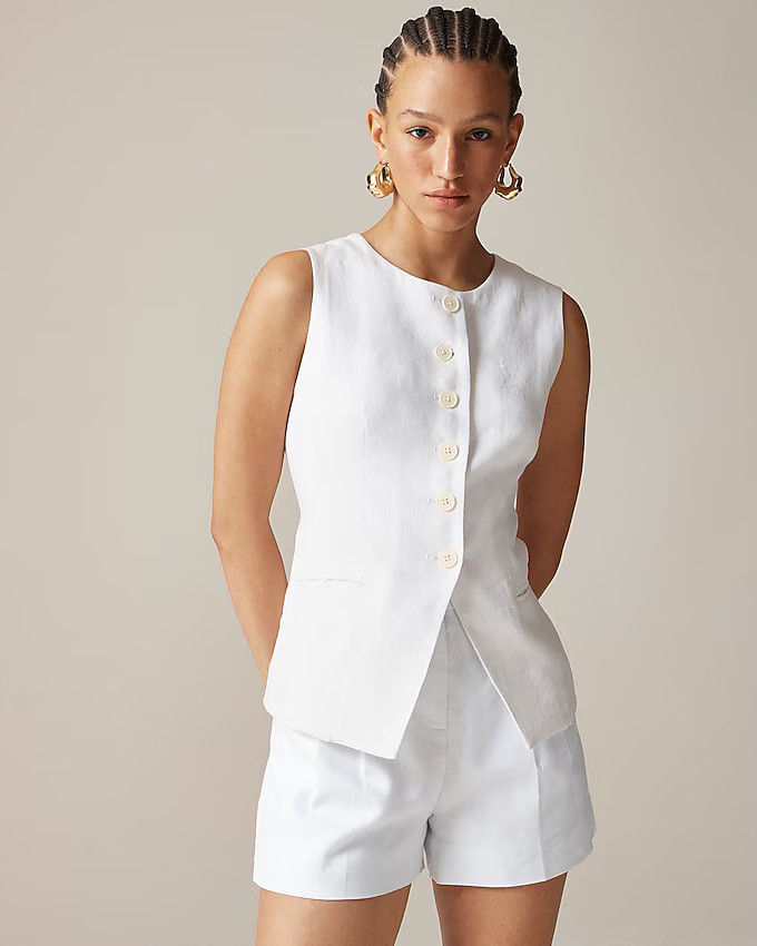 Cutaway vest top in linen | J. Crew US