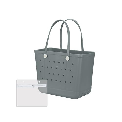 UeKeKicg Beach Bag X Large Rubber Beach Tote Bag, Waterproof Sandproof Tote Bag Outdoor for Women Travel Bag Washable Sports Hand Bag for Gym, Beach, Travel, Pool, Yoga | Amazon (US)