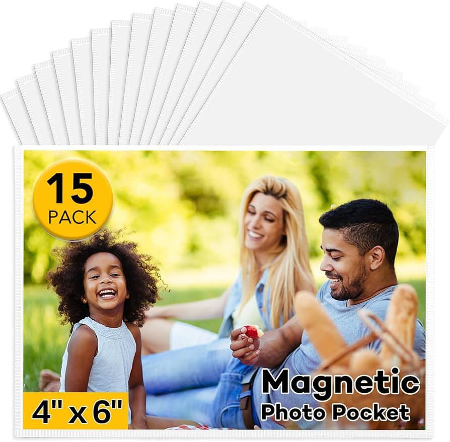 YixangDD 15 Pack Magnetic Picture Frame, 4 x 6 Inches Fridge Magnetic Photo Frames, Magnetic Phot... | Amazon (US)