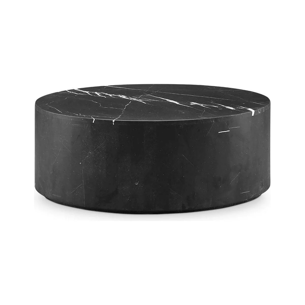 Black Marble Drum Coffee Table - Oval | France and Son