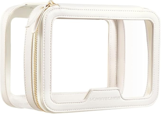 ROWNYEON Clear Makeup Case Toiletry Bag Multipurpose Travel Makeup Train Case Portable Cosmetic O... | Amazon (US)