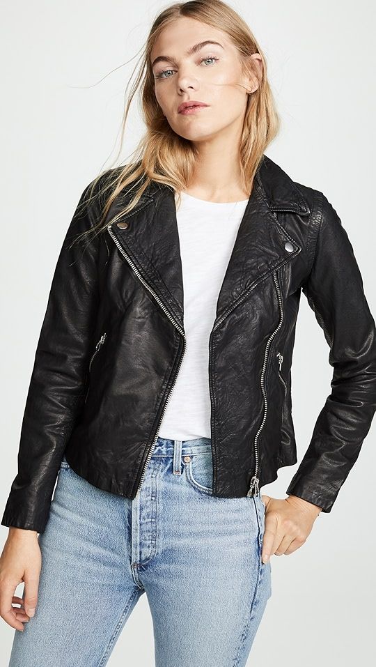 Washed Leather Motorcycle Jacket | Shopbop