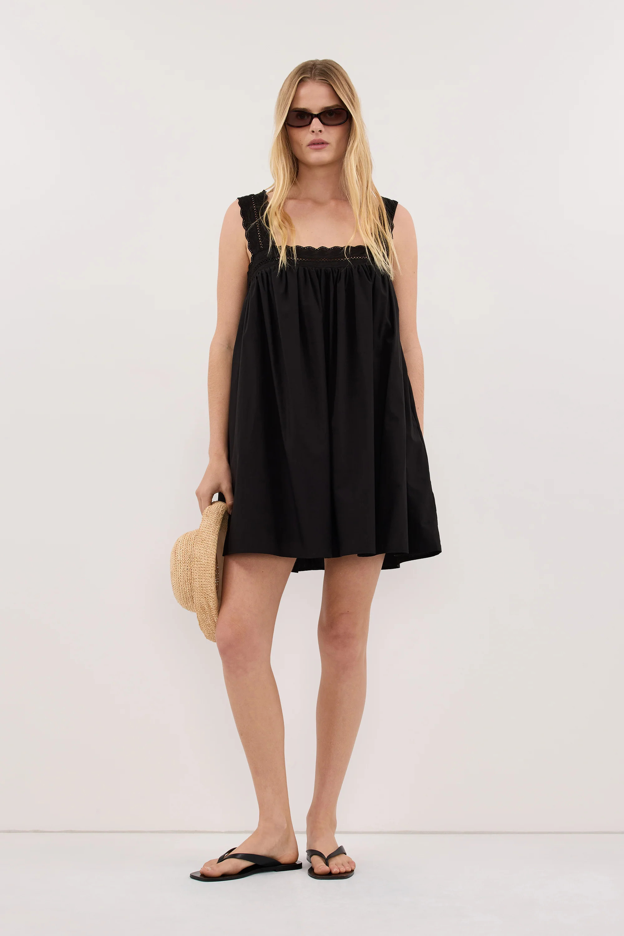 MIRANDA BLACK LACE TRIM MINI DRESS | Shop.app