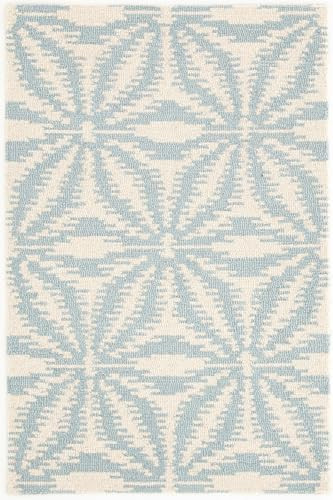 Dash & Albert Aster Sky Geometric Hand Micro Hooked Rug, 3'x5' | , , Geometric Pattern | Amazon (US)