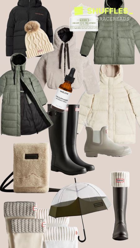 Cozy winter wear for the upcoming holidays with Hunter boots and jackets (my favorites), a cream vegan crossbody bag, and plenty of accessories to keep you warm. Perfect for cozying up to the fire :) All of course in my favorite colors of late. #cozy #coldweather #snowyoutfits #snowoutfit #winterboots #veganclothes #snow #winter #holidays 

#LTKHoliday #LTKGiftGuide #LTKSeasonal