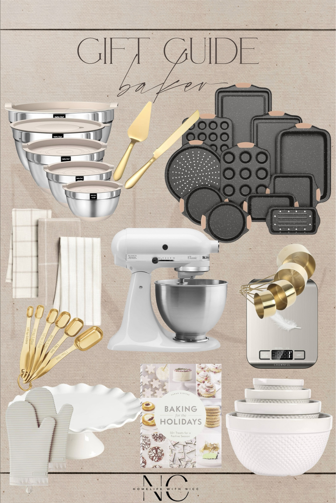 A gift guide for the baker in your life! Loving all the neutral options! So many great finds to make your holiday baking fun and stylish! 
#amazongiftguide #giftguidebaker #giftguidebaking #bakingessentials #holidaybaking

#LTKGiftGuide #LTKHoliday #LTKHome