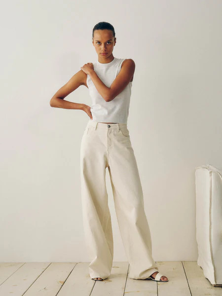 Razi Wide Barrel High Rise Jeans | Ecru | DL 1961 Women