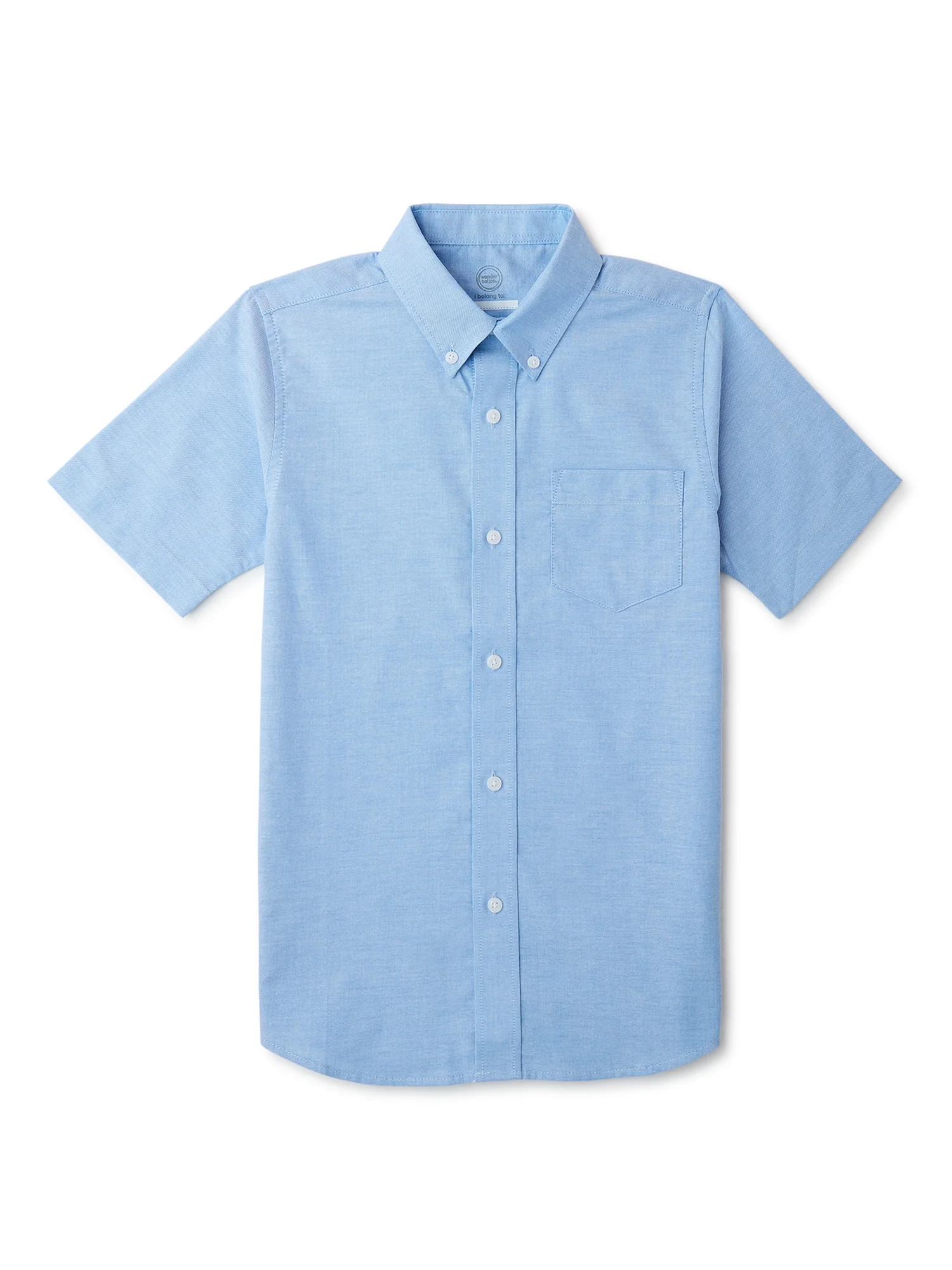 Wonder Nation Boys School Uniform Short Sleeve Button-Up Oxford Shirt, Sizes 4-18 | Walmart (US)